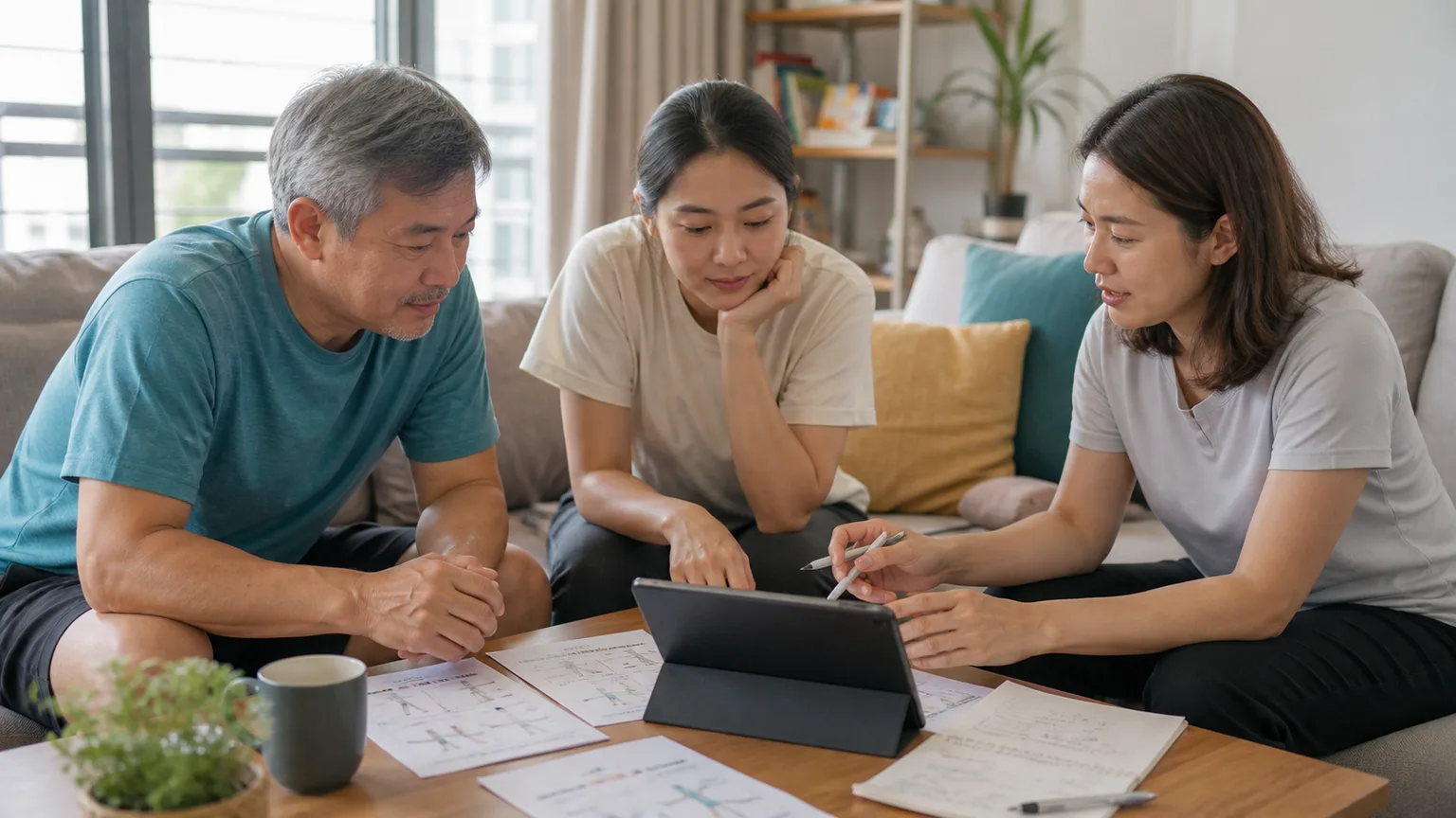 Family researching suitable home physiotherapy support in Penang