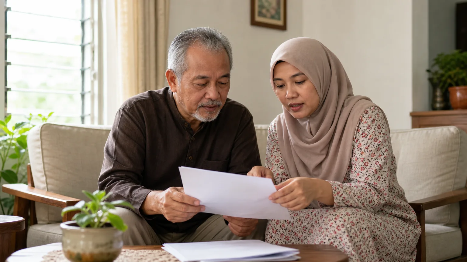 Keluarga Melayu Malaysia meneliti pilihan sokongan fisioterapi rumah