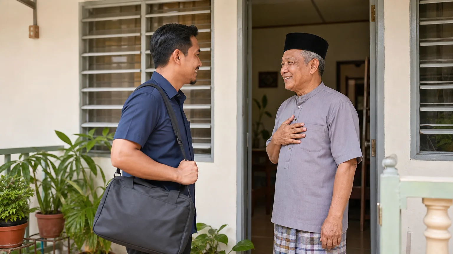 Ahli fisioterapi Melayu Malaysia tiba di rumah teres di Seberang Perai