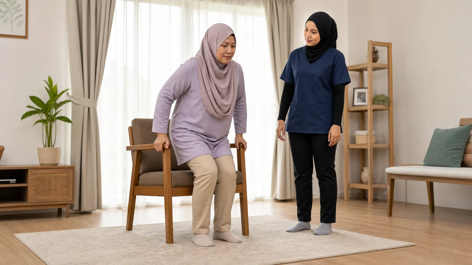 Pesakit Melayu Malaysia menjalani penilaian pergerakan duduk ke berdiri di rumah