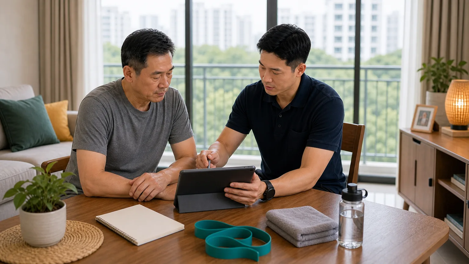 Physiotherapy cost discussion during a home visit consultation